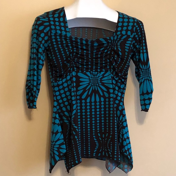 Sushiflower Size M 3/4 Sleeve Printed Tunic - Picture 1 of 5
